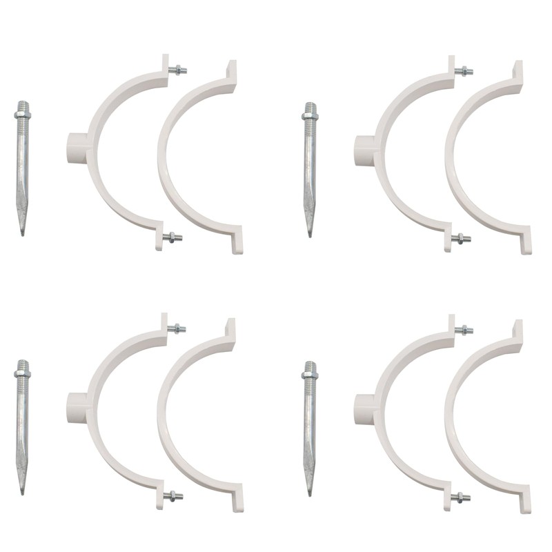 4 Sets Gutter Downspout Brackets, Round PVC Rainwater Pipe Extensions