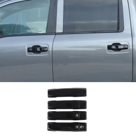 car-king888 Glossy Black Car Door Grab Handle Cover Protection Trim For Nissan Titan 2016-23