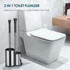 Toilet Plunger Bowl Brush Set: Hideaway Heavy Duty Toilet Plunger