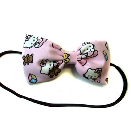 Kitty Collection-hair Bows for Girls, Teens, Gifts for Her. (Pink Bedtime Kitty, Headband)