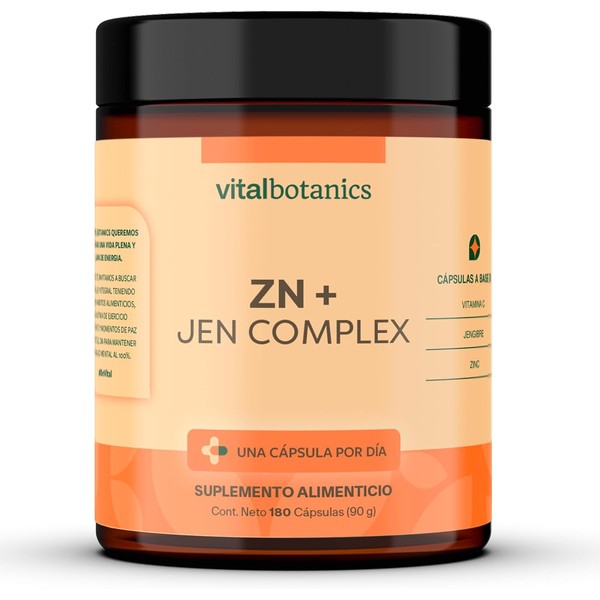 Zinc + Vitamina C Ácido Ascórbico y Jengibre. Con 180