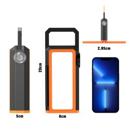 LED Camping Lamp, 2023 LED Camping Lantern with 2000 mAh 6 Light Modes 12+ Hours, LED Camping Lamp Solar IPX4 Waterproof, Portable Camping Light 90° Foldable for Camping, Hiking, Blackout [Orange]