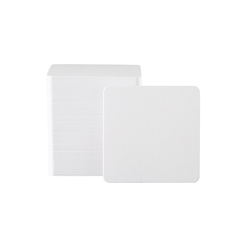 White Plain Square Round Paper Coasters 0.04 inch (1 mm),