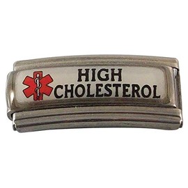 Gadow Jewelry High Cholesterol Medical Alert Italian Charm for Bracelet Men and Women Awareness Stainless Steel
