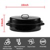 Granite Roasting Pan, 18” Enameled Roasting Pan with Domed Lid.