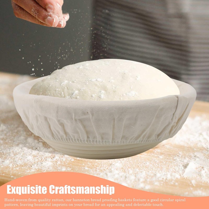Zjyufy Banneton Bread Proofing Basket Set for Beginner Proofing Basket