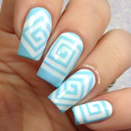 Premium Nail Vinyls - No Rip Handmade Nail Art Stickers, Self-Adhesive Nail Tips Guides for DIY Decoration Stencil Tools (Square Cyclone Vinyls)