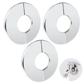 3 Pcs Wall Split Flange, Self-Adhesive Round Escutcheon Plates, Stainless Steel Pipe Hole Cover Plate, Plumbing Wall Cover, for 28 mm/ 1.1 Inch Diameter Water Pipe, Faucet Decoration Accessories