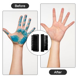 Amabro Pack of 2 Double Sided Hand Brush, Hand Nail Brush for Cleaning Fingernails, Double Sided Hand Brush, Nail Brush, Hand Wash Brush for Mechanics, Gardeners, for Scrubbing Fingers, Feet, Toes