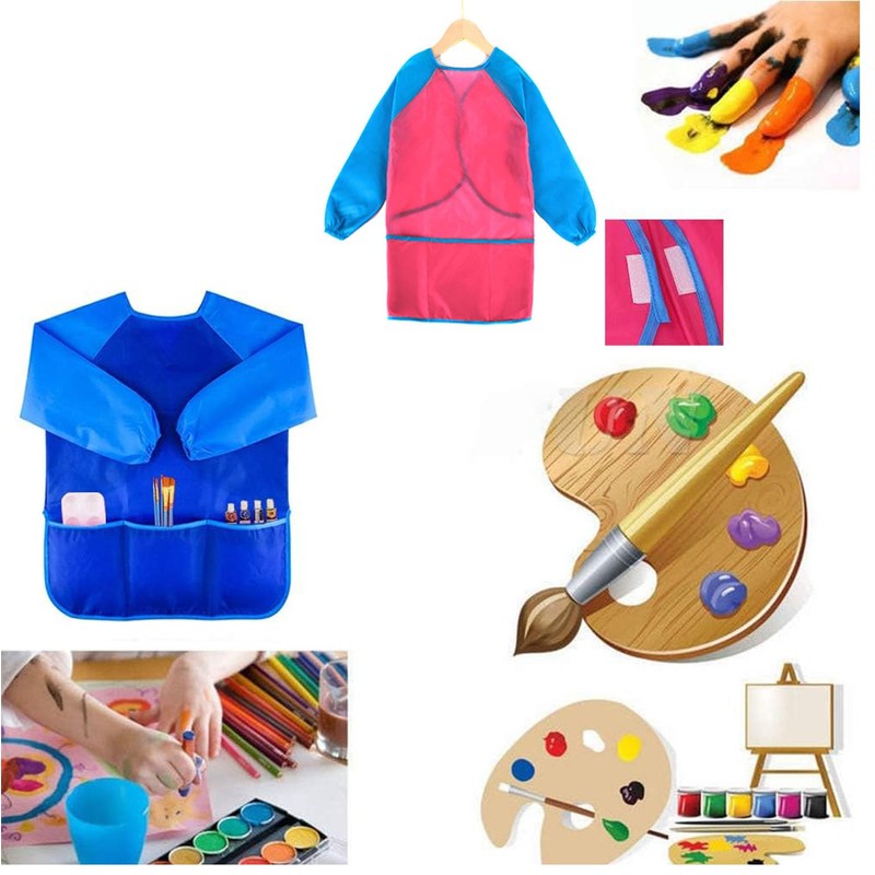2 Pack Kids Art Smock Kids Waterproof Painting Apron Children's