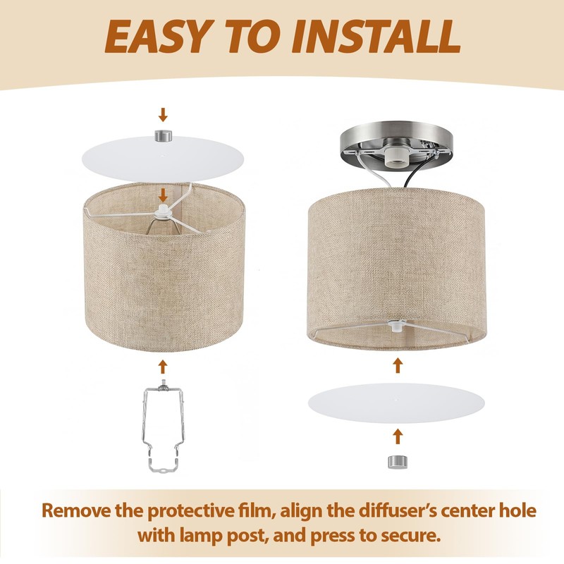 Retisee 2 Pcs Round Lamp Shade Diffuser 11.5" Diameter with