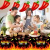 PHOGARY Chili Cook-Off Tablecloth, 3PCS Plastic Chili Pepper & Flame