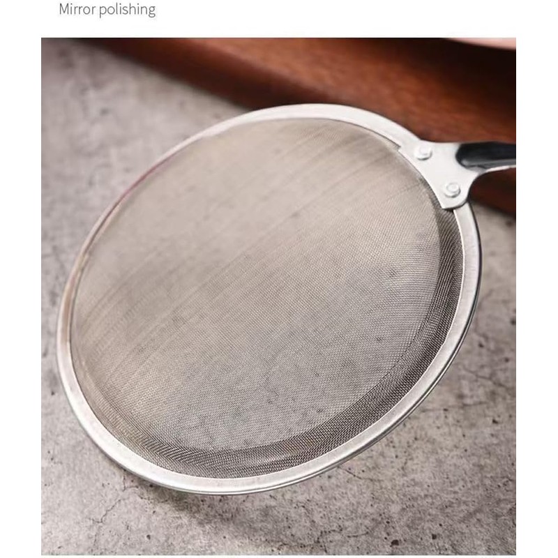 1 PC Stainless Steel Fat Skimmer Spoon, Fine Mesh Strainer