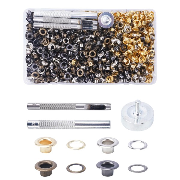 Zythrem 700 Sets Grommet Kit 5mm Eyelets Punch Kit Eyelets