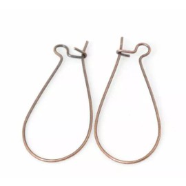 Unbranded 100 pcs (50 Pairs) Antique Copper Kidney Earwire Earring Hooks – 25mm x 12mm