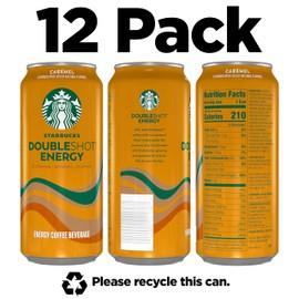 Starbucks Doubleshot Energy Drink Coffee Beverage, Caramel, Iced Coffee, 15 fl oz Cans (Packaging May Vary) (Pack of 12)