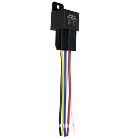 AIMCOCO 12V 40A 5Pin Car Relay with 12AWG Harness Sockets, JD1914 SPDT Relay with Color-Labeled Wires for Automotive Truck Van Motorcycle Boat