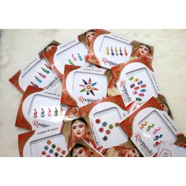 GRI9 12 Combo Bindi Packs All in One- Multicolored Face Jewels Bindi Stickers Indian Forehead Tika