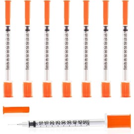 MKUCCD Syringes 29G 0.5ml/cc (13mm) Dispensing Tools，Lab Syringes, Plastic Syringe Individually Wrapped,Pack of 30 (0.5ml-29G*13mm)