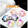 RuiJinGen Trippy Psychedelic Festivals Kaleidoscope Rainbow Sunglass Rave Goggle Glasses