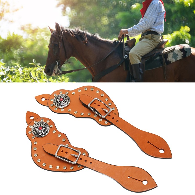 Spur Strap Artificial Leather Adjustable Western Spur Strap with Buckle