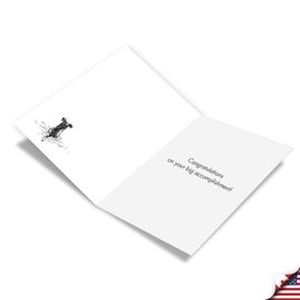 NobleWorks Humorous Congratulations Paper Card with 5 x 7 Inch Envelope (1 Card) Congats, Good Luck Dog Overachiever C10295CGG