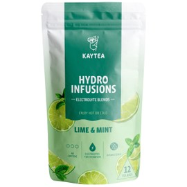 KAYTEA Lime & Mint Hydro Infusion - No Caffeine, Zero Sugar & Calorie Lime & Mint Tea with Hydrating Electrolytes - Unsweetened Herbal Selection, Pack of 12 Tea Bags
