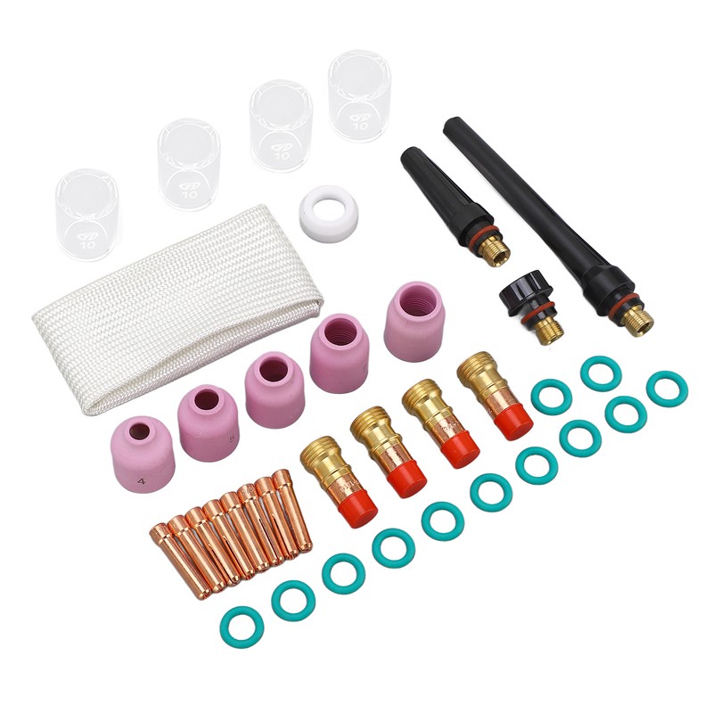 38Pcs TIG Welding Accessory Set Ceramic Nozzle Glass Cup Connector
