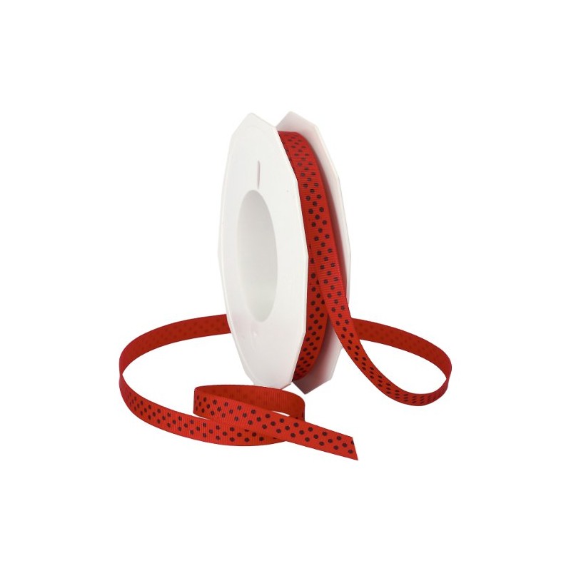 Morex Ribbon Swiss Dot Polyester Grosgrain Ribbon, 3/8-Inch by 20-Yard