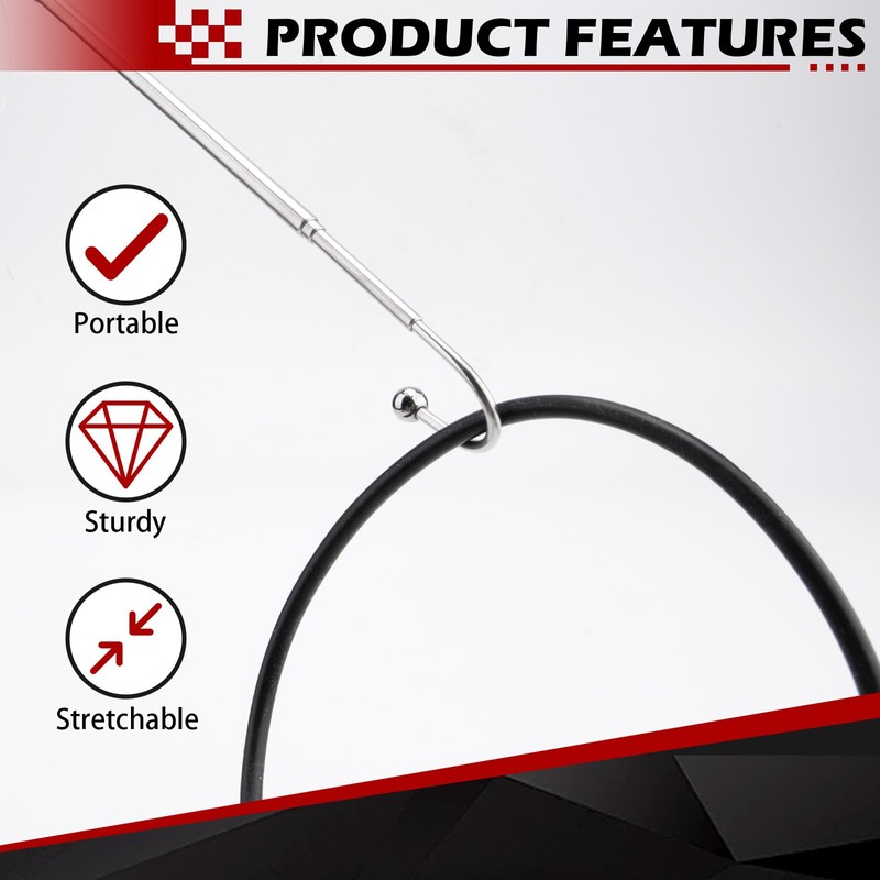 Telescoping Wire Reacher Pole, 36 Inch Extended Length, 6.375 Inch