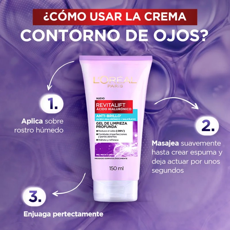 Gel Limpieza Revitalift Ácido Hialurónico Oil Control 150ml Mixta A