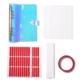 Rolabling Clear Press On Nail Organizer Book Fake Nail Storage Display with Double-Sided Adhesive Tapes Nail Salon Supplies for Artists Glitter PVC Cover Binder