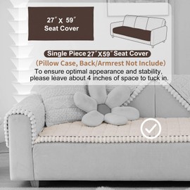 Aucrovee Soft Plush Couch Cover for Dogs Washable, Fluffy Sofa Covers for Pets Washable 3 Cushion Couch Sofa Slipcover, Furniture Protector (1 PCS 27.5"x59" White)