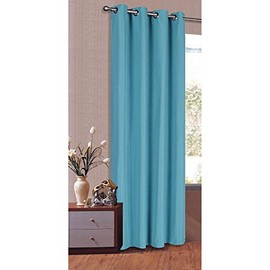 Opaque Curtain with Eyelets Microsatin 245 x 140 cm Turquoise