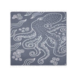 Sand Cloud Extra Large Turkish Beach Towel - Sand Free - 100% Organic Turkish Cotton Yarn - Quick Dry Towel for Beach, Picnic, Blanket or Bath - As Seen on Shark Tank - Marine Life (Ozy)