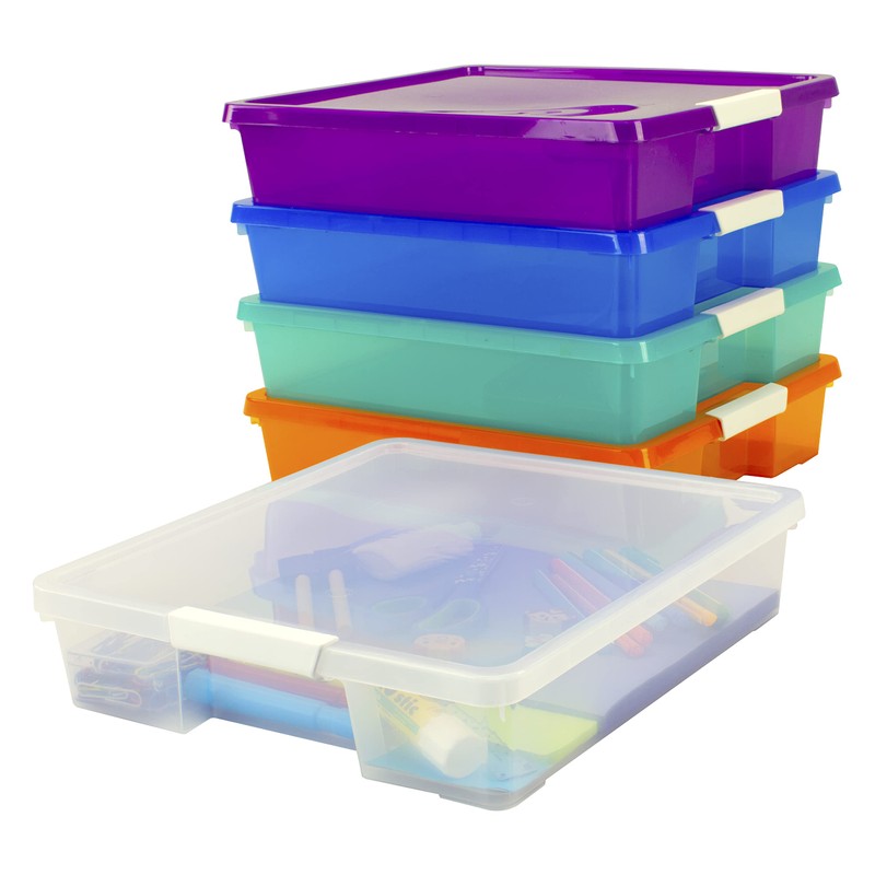 Storex Classroom Student Project Box, Plastic, 15.25 x 13.25 x