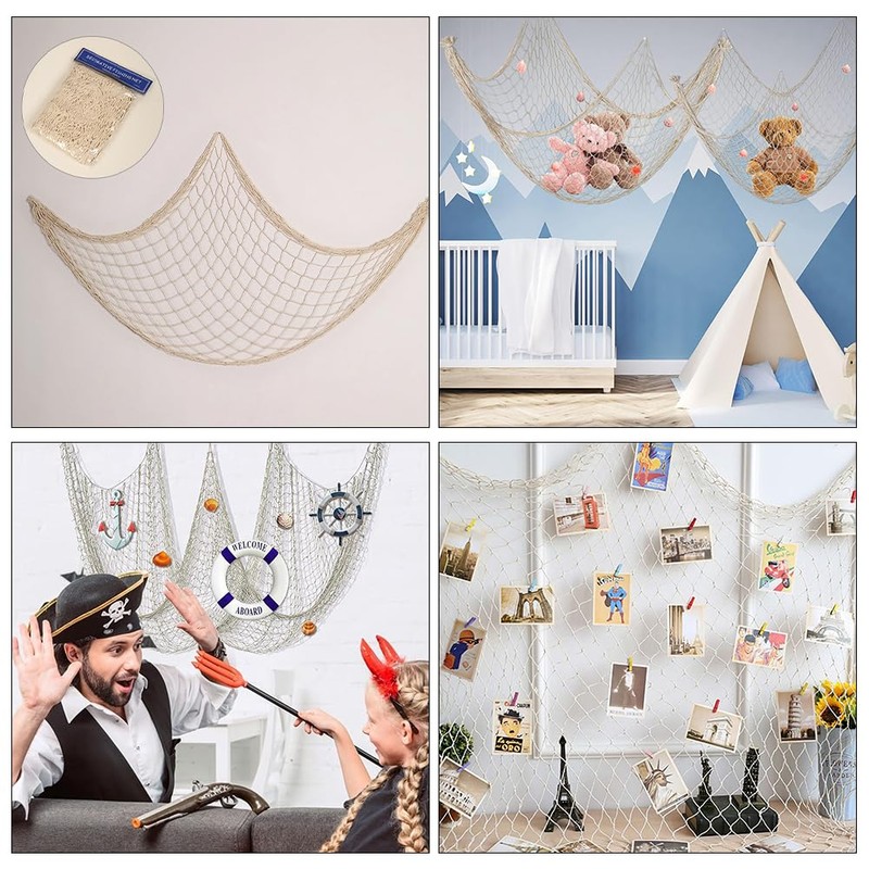 KARELLS Mesh Maritime Decoration, Fishing Net, Wall Decoration, 100 x