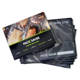 Pack Saver Vacuum Seal Bags 50 Commercial Grade PreCut Bags for Ultimate Food Preservation, Airtight Food Vac Bags for Storage, Meal Prep or Sous Vide, BPA Free, Black and Clear (15" x 20")