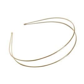 JIHUOO Thin Metal Headbands Double Row Solid Color Non-Slip Headbands Simple Party Headbands Gold 4 Pack