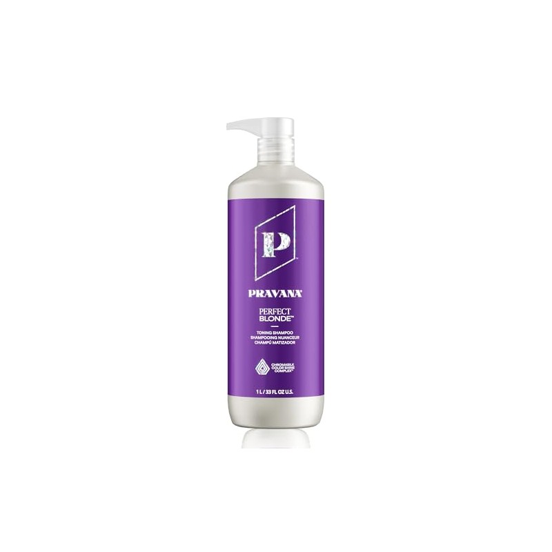 PRAVANA Perfect Blonde Shampoo Morado Matizador Cabello Rubio 976ml