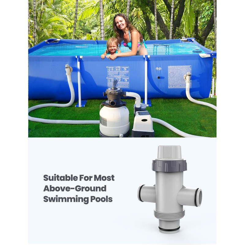 POOLHACKER Dual Split Hose Plunger Valve, Above Ground Pool Parts,