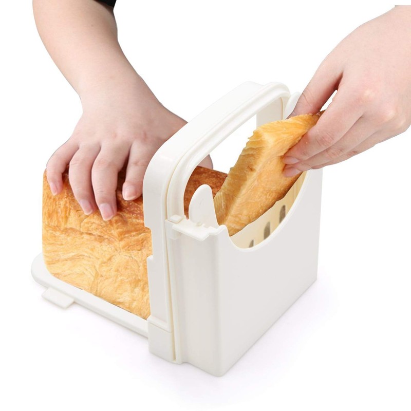 HYAM Bread Slicer, Adjustable Bread/Roast/Loaf Slicer Cutter,Folding Bread Toast Slicer
