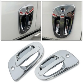 ECOTRIC Door Handle Cover Left Right Compatible with 2008-2017 Freightliner Cascadia Driver Passenger Chrome Pair