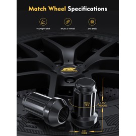 MIKKUPPA M12x1.5 Lug Nuts - Replacement for 1994-2013 Chevy Impala, 1998-2022 Honda Accord/CRV/Civic, 2003-2008 Honda Pilot Aftermarket Wheel - 20pcs Closed End Spline Lug Nuts