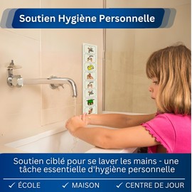 Autism Supplies and Developments FR_WH Plastic Hand Wash Plan (French), Blue, Large