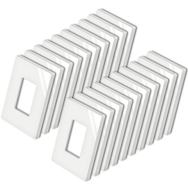 BESTTEN [20 Pack] 1 Gang Mid-Size Screwless Wall Plate, Midway Decorator Receptacle Outlet Cover, USWP4 Gloss White Switch Plate, Single Gang Midsized Decor Faceplate, 12.40cm x 7.90cm, cUL Listed