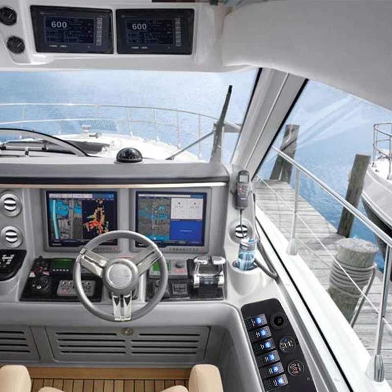 Riloer 6 Gang Rocker Switch Panel Switch Panel Waterproof Light