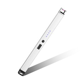 Candle Lighter Electric Arc Lighters for Candle, Long Neck Flameless & Windproof Rechargeable USB, Camping BBQ (Sliver)