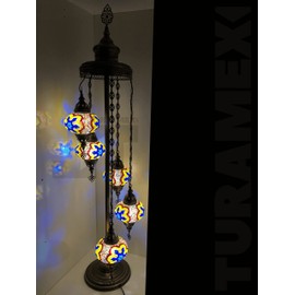 TURAMEX Turkish Mosaic Floor Lamps - Handmade Glass Lamps That Reflect The Craftsmanship and Diversity of Orient Culture (GND-LB-3-58)