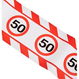 1 DEKOBAND ABSPERRBAND Geburtstag Zahl 50 DEKO 15m Kunststoff
